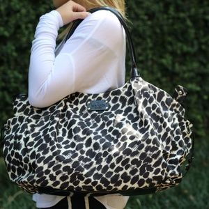 Kate Spade Stevie Diaper Bag in Black Leopard